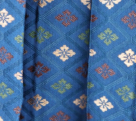 七五三の袴のみ[3歳男の子用]青色　3色の小さな花菱 No.309